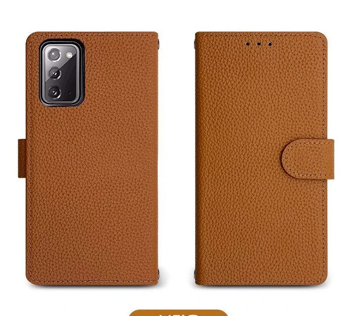 LG Q9 LM-Q925S / LM-Q925K / LM-Q925L 케이스 천연가죽 오플 후면 뚫린 부분과 앞커버를 나란히 보여 주는 모습